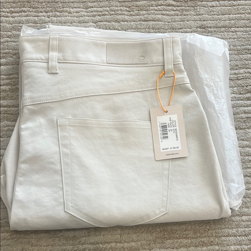 White Straight Leg Jeans with Textured Denim